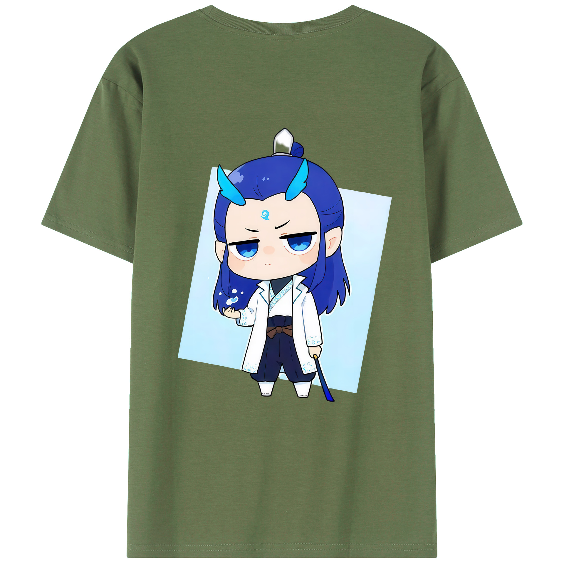 （画像用） Ne Zha 2 ナタ 魔童の大暴れ 綿100％ メンズ半袖Tシャツ（バックプリント） 通気性